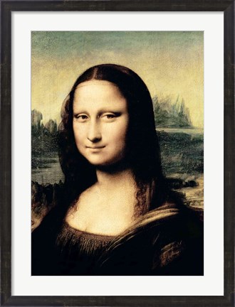 Framed Detail of the Mona Lisa, c.1503-6 Print