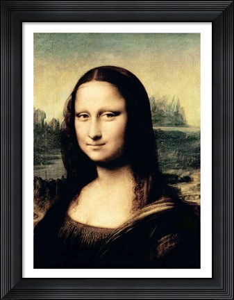 Framed Detail of the Mona Lisa, c.1503-6 Print