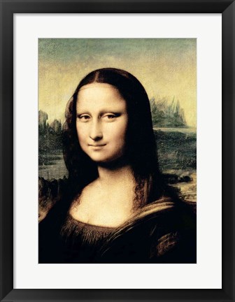 Framed Detail of the Mona Lisa, c.1503-6 Print