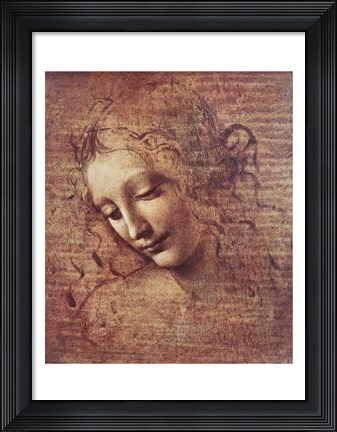 Framed Head of a Young Woman with Tousled Hair Print