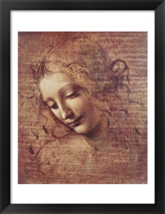 Framed Head of a Young Woman with Tousled Hair Print