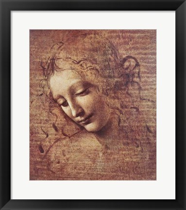 Framed Head of a Young Woman with Tousled Hair Print