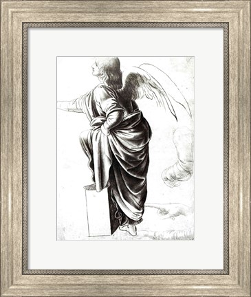 Framed Study of an Angel Print
