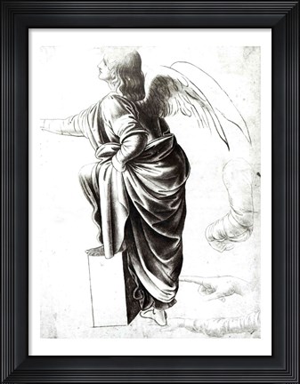 Framed Study of an Angel Print