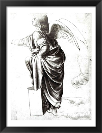 Framed Study of an Angel Print