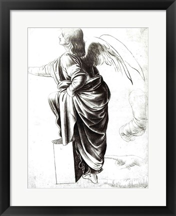 Framed Study of an Angel Print