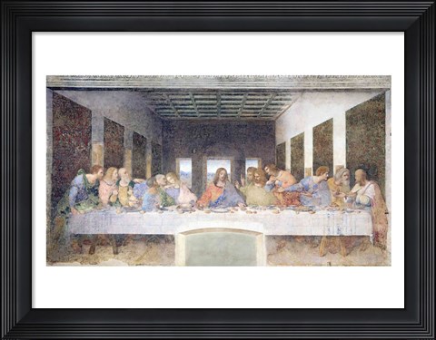 Framed Last Supper, 1495-97 (post restoration) Print