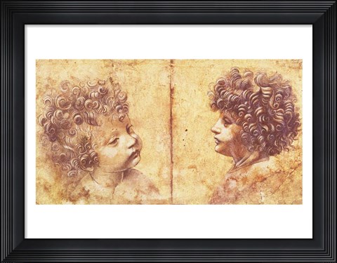 Framed Study of a child&#39;s head Print