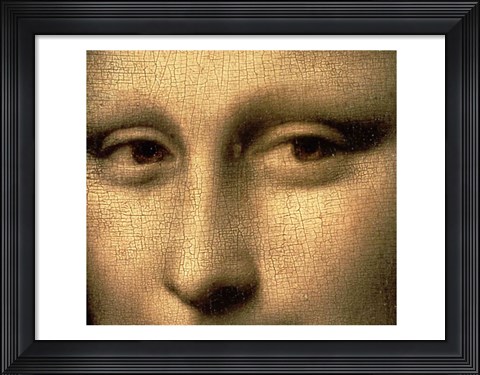Framed Mona Lisa, Face Detail Print