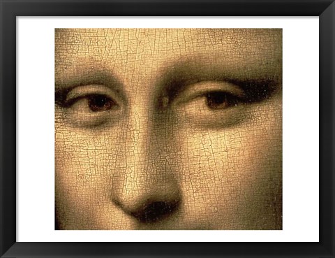 Framed Mona Lisa, Face Detail Print