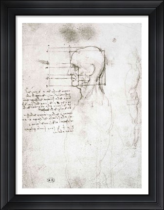 Framed Head of an Old Man in Profile Print