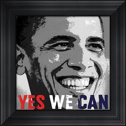Framed Barack Obama: Yes We Can Print
