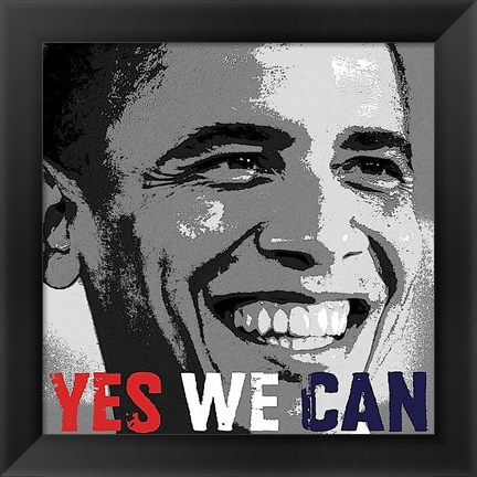 Framed Barack Obama: Yes We Can Print