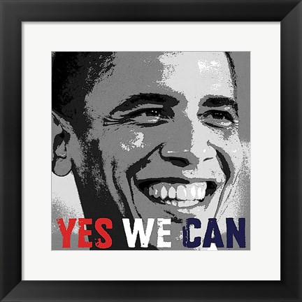 Framed Barack Obama: Yes We Can Print