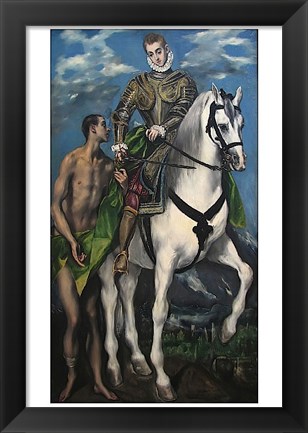 Framed Saint Martin and the Begger 1597-99 Print