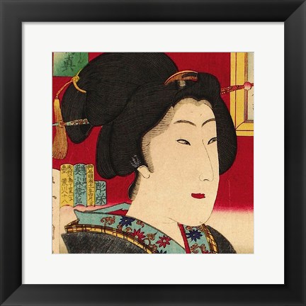 Framed Geisha (detail) Print