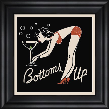 Framed Bottoms Up Print