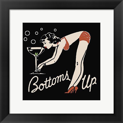 Framed Bottoms Up Print