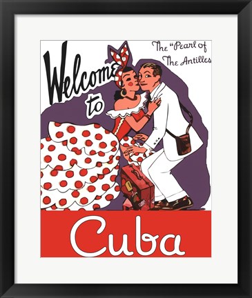 Framed Welcome to Cuba Print