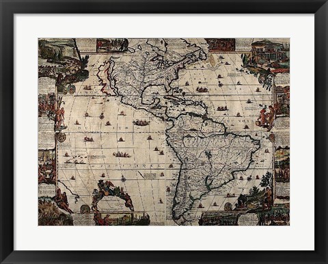 Framed North and South America Print