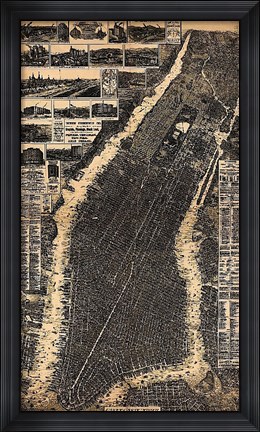 Framed City of New York 1897 Print
