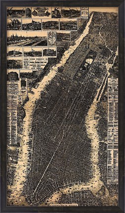 Framed City of New York 1897 Print