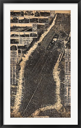 Framed City of New York 1897 Print