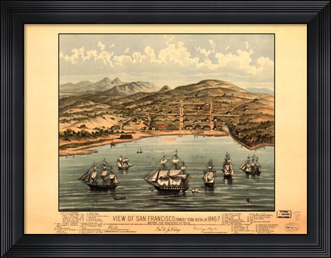 Framed View of San Francisco 1846-7 Print
