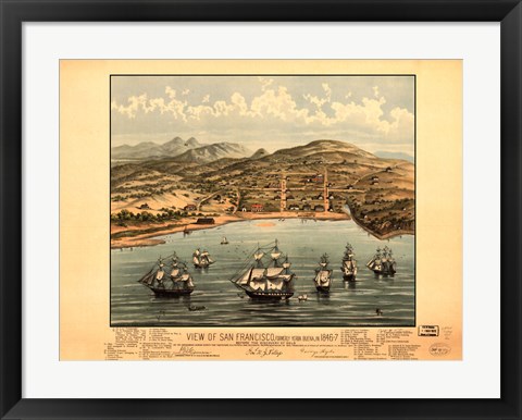 Framed View of San Francisco 1846-7 Print