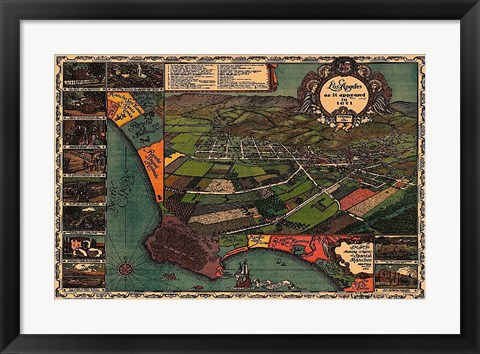 Framed Los Angeles 1871 Print