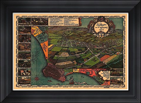Framed Los Angeles 1871 Print