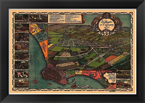 Framed Los Angeles 1871 Print