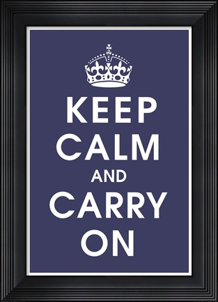 Framed Keep Calm (navy) Print