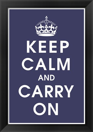 Framed Keep Calm (navy) Print