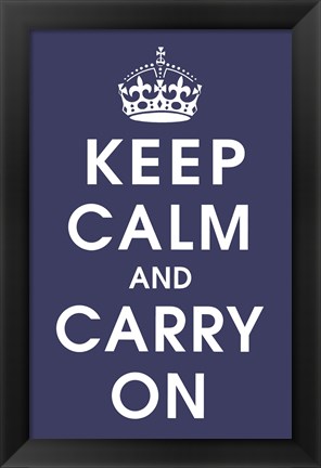 Framed Keep Calm (navy) Print