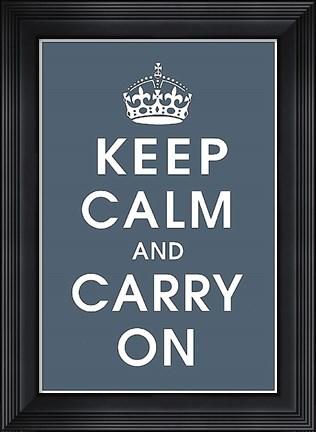 Framed Keep Calm (charcoal) Print