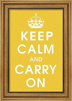 Framed Keep Calm (mustard) Print