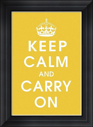 Framed Keep Calm (mustard) Print