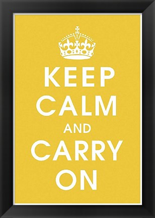 Framed Keep Calm (mustard) Print