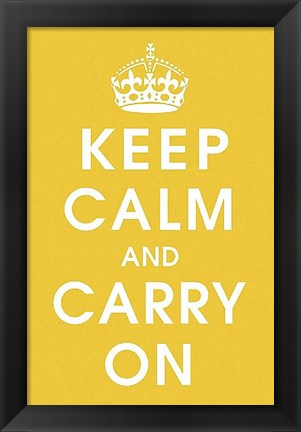 Framed Keep Calm (mustard) Print