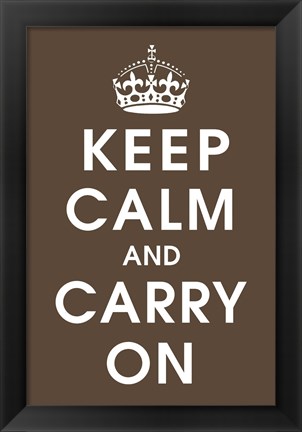 Framed Keep Calm (chocolate) Print