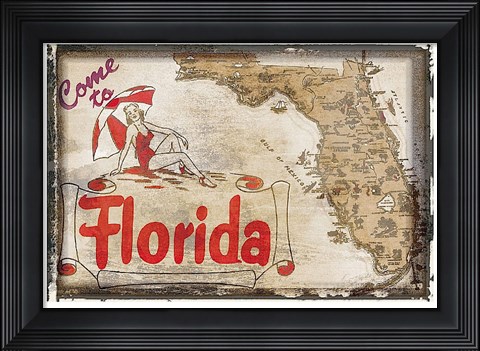 Framed Come to Florida Print