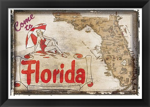 Framed Come to Florida Print