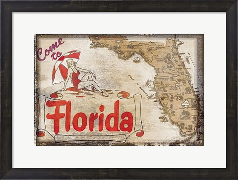 Framed Come to Florida Print