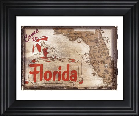 Framed Come to Florida Print