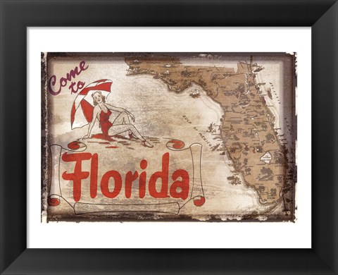 Framed Come to Florida Print