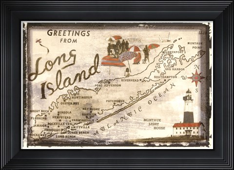Framed Greetings from Long Island Print