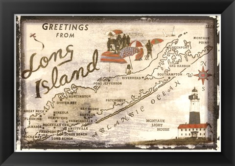 Framed Greetings from Long Island Print