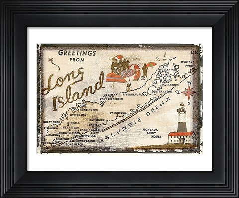Framed Greetings from Long Island Print