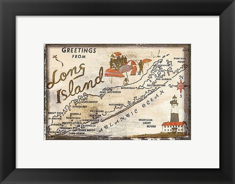 Framed Greetings from Long Island Print